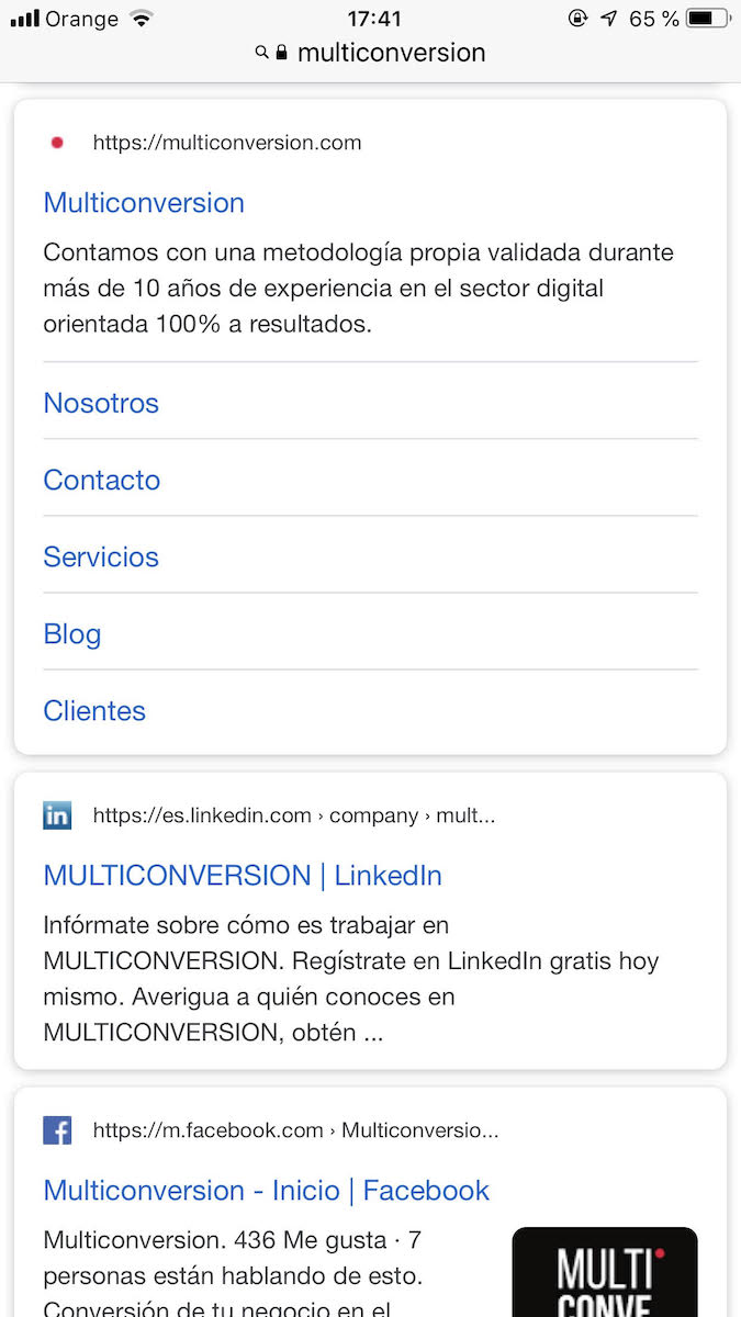 busqueda google resultados movil